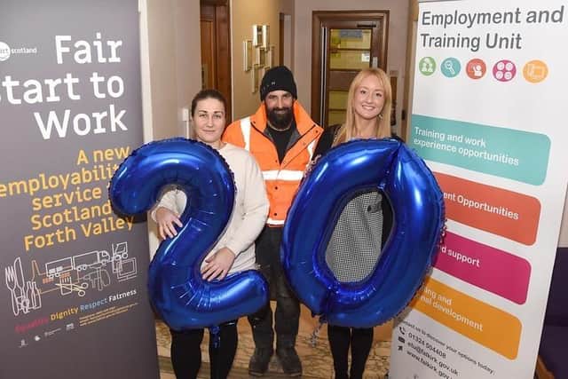 Marking 20 years of Falkirk Council's Employment and Training Unit in November. Pic: Lisa Evans