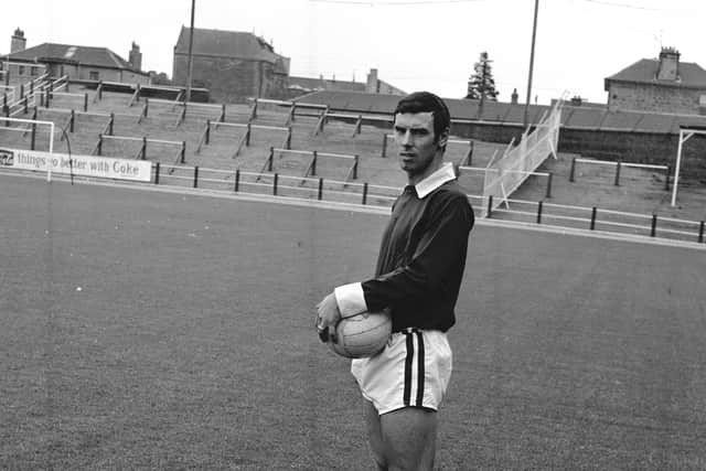 Falkirk footballer Alex Totten training at Brockville in November 1970.