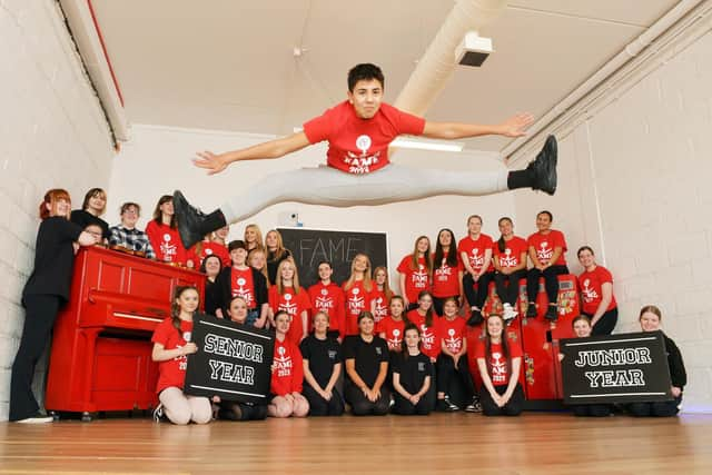 Members of Project Theatre's senior youth theatre are set to fly high with their production of Fame JR at Grangemouth Town Hall.  (Pic: Michael Gillen)