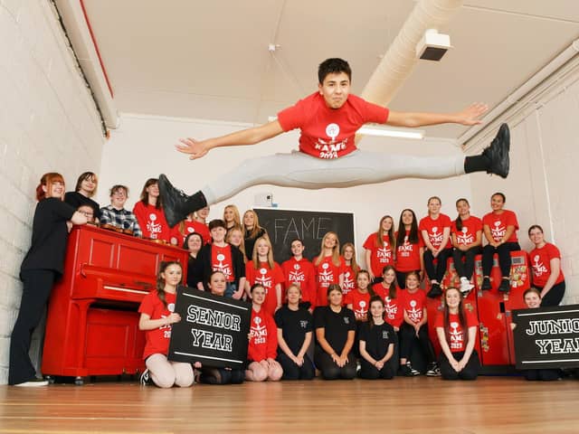 Members of Project Theatre's senior youth theatre are set to fly high with their production of Fame JR at Grangemouth Town Hall.  (Pic: Michael Gillen)