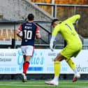 Aidan Nesbitt wheels away after levelling for Falkirk against Edinburgh City (Pictures by Michael Gillen)