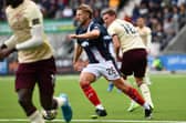 Sean Mackie in action for Falkirk during his side's 2-0 win over Hearts last Saturday (Photo: Michael Gillen)