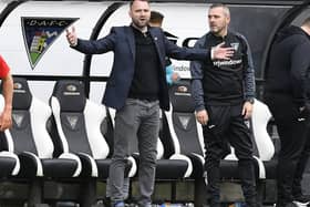 Dunfermline manager James McPake during the Scottish League One match between Dunfermline Athletic and Falkirk at East End Park, where a draw saw the points shared (Photo: Dave Johnston/Alba Pics)