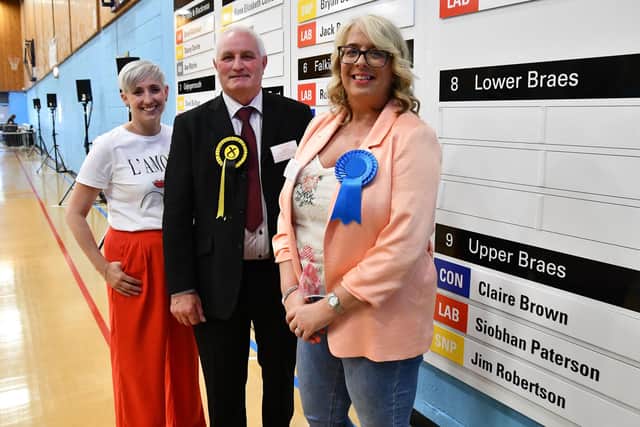 Elected councillors for Upper Braes,  Siobhan Paterson, Jim Robertson and Claire Brown.