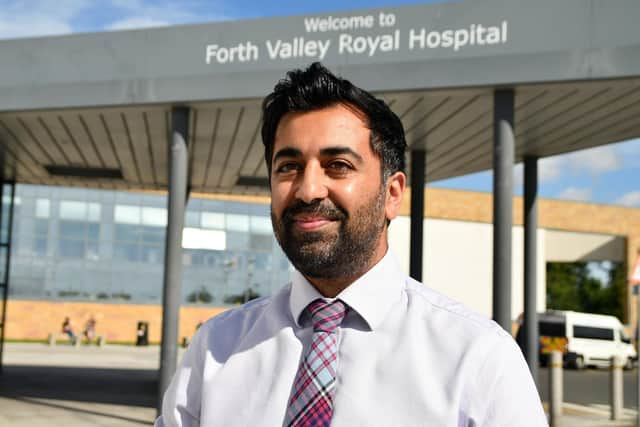 Health secretary Humza Yousaf on a visit to Forth Valley Royal Hospital. Picture: Michael Gillen