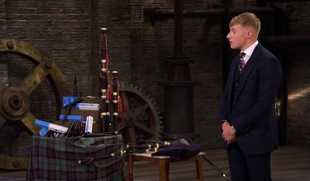 Robbie MacIsaac pitched to the dragons in the popular TV series.  (Pic: BBC)