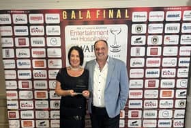 Ciro and Nikki Cirillo of Ciro’s Italian Restaurant with their latest award. Pic: Contributed