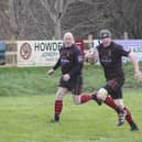 Stags’ Fraser Spence about to go over for a try (Pic Gordon Crossan)