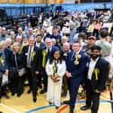 Gary Bouse with supporters after being elected as Falkirk West MSP in May. Pic: Michael Gillen