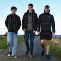 Owen Watkins, Aaron Marsters and Findlay MacInnes  are walking the West Highland Way when they finish school this summer in aid of the Teenage Cancer Trust.  Pic: Michael Gillen.