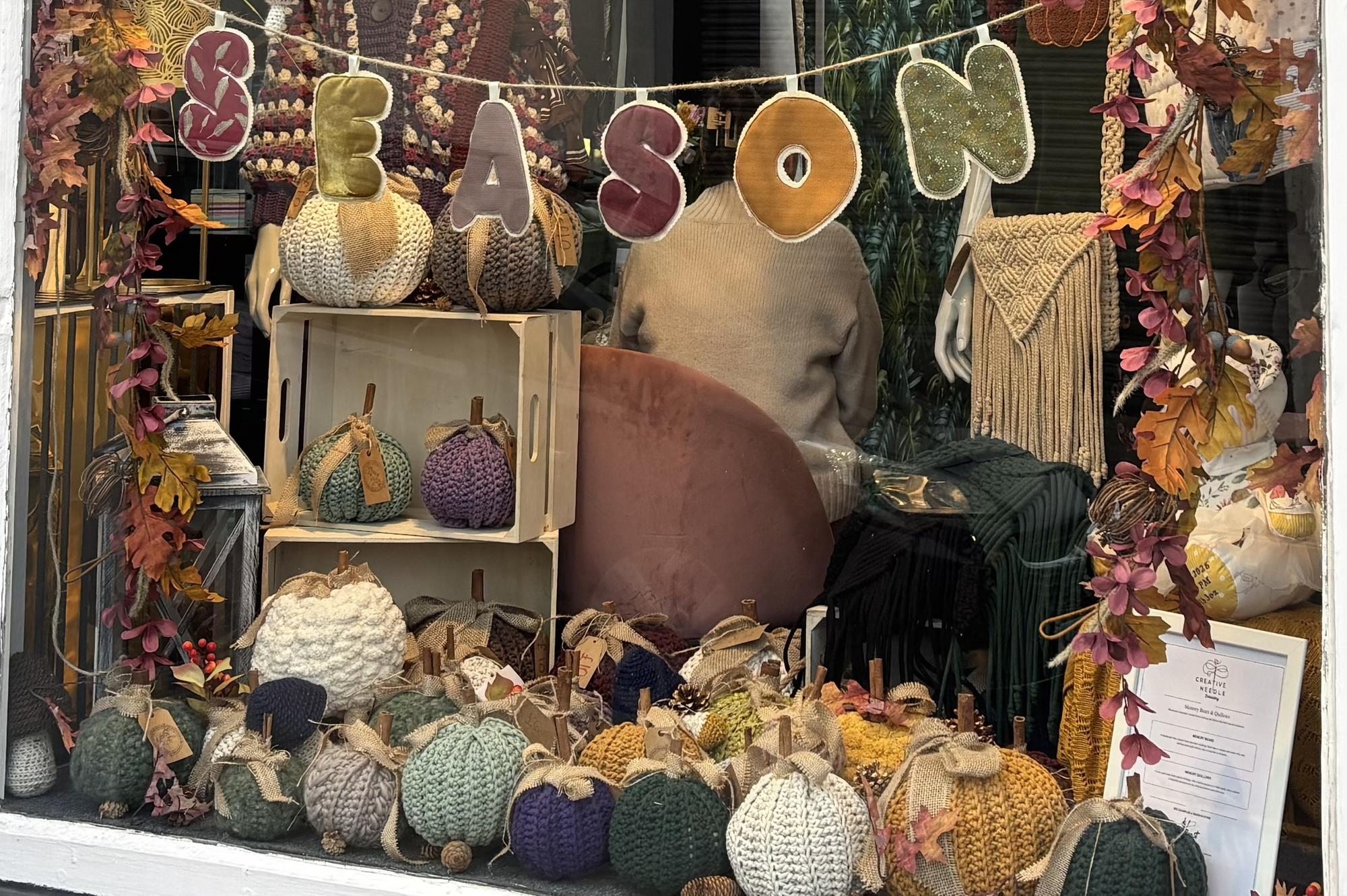 Falkirk town centre shop warms hearts with 'woolly good' autumn display