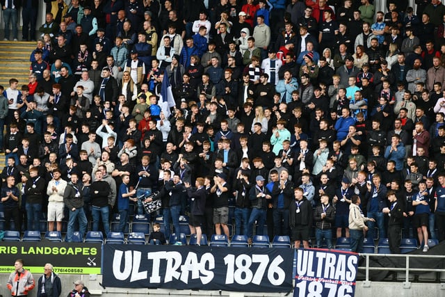 Some of the Bairns support in the Kevin McAllister Stand
