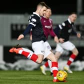 Falkirk's Josh Todd on the ball as his side hosted Arbroath in last season's Scottish Cup in January. Photo: Michael Gillen