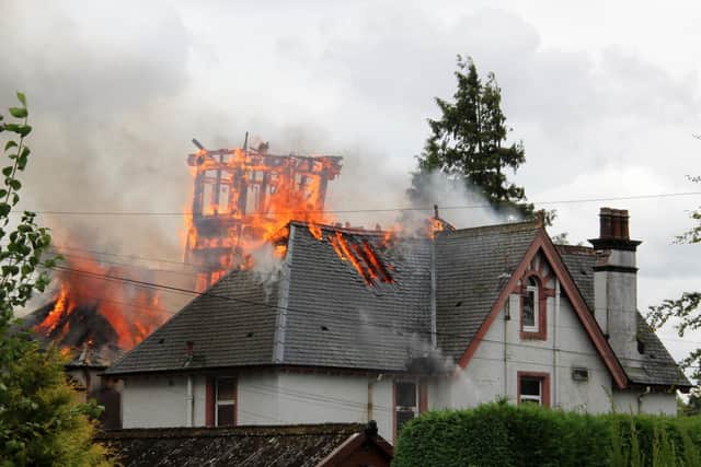 Flames spread quickly through Torwoodhall on Sunday. Pic: Contributed