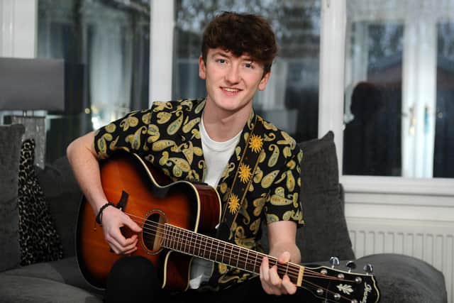 Denny teenager Cameron Ledwidge will release his new single 'Sometimes in Love - Acoustic Version'  on March 5.  Picture: Michael Gillen.