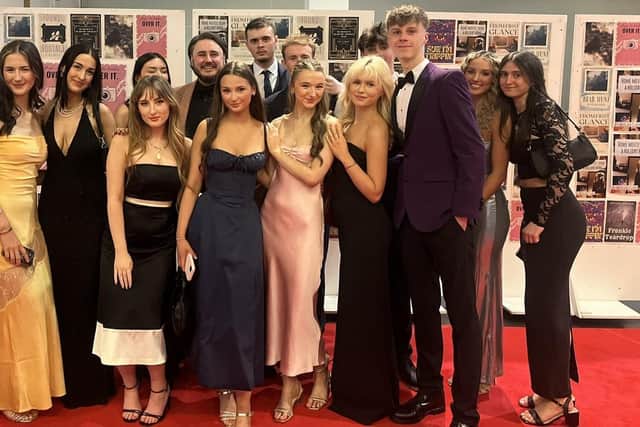 Pupils on the red carpet at the St Mungo's Academy Award event.  (Pic: submitted)