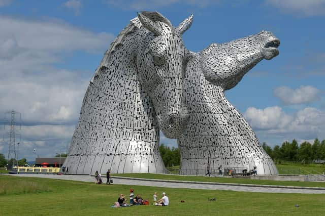 Fraser and Nobre scaled the Kelpies and then posted a video of their antics on social media