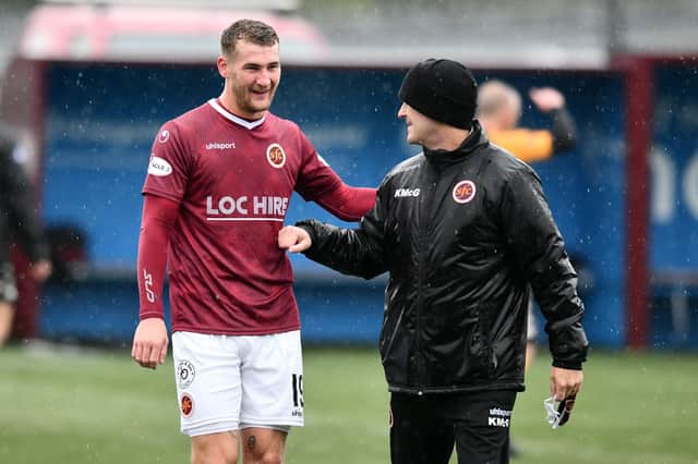 Andy Munro and Stenny assistant manager Kevin McGoldrick earlier this season