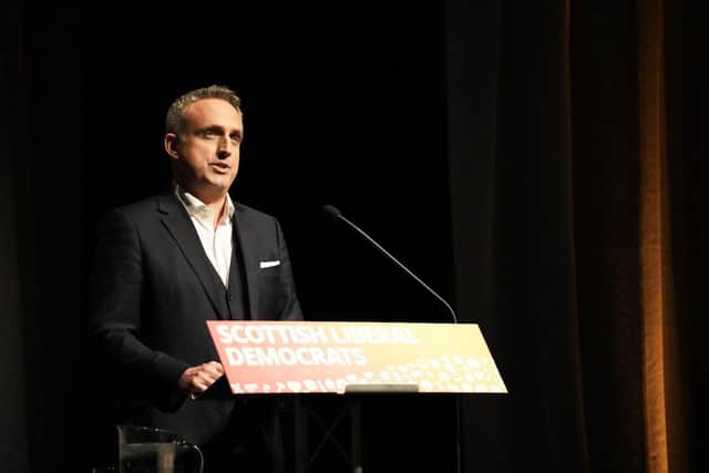 Alex Cole-Hamilton speaking at Liberal Democrat conference