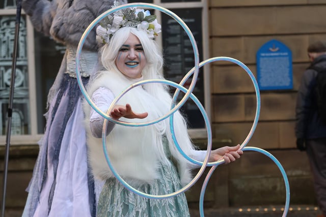 The Winter Fairy entertained the crowds on the High Street.
