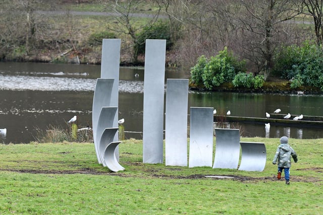 The walk gives those taking part time to look at all parts of the park, including the new Falkirk Covid Memorial.