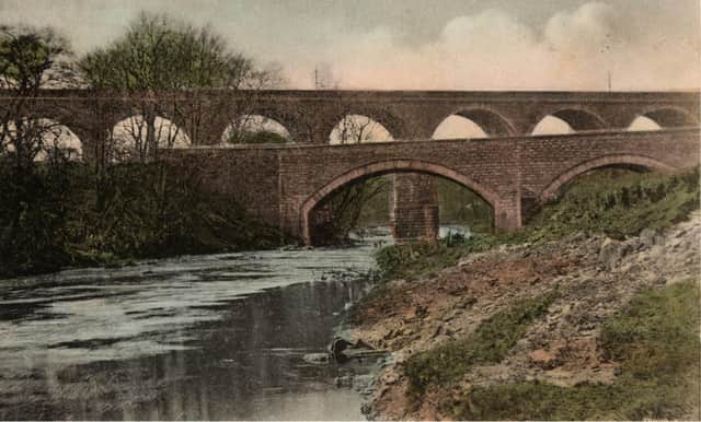 Larbert Viaduct and the old bridge over the Carron.