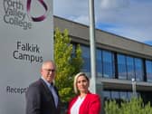 Paul Godzik and Falkirk East Candidate, Cllr Siobhan Paterson at Falkirk College