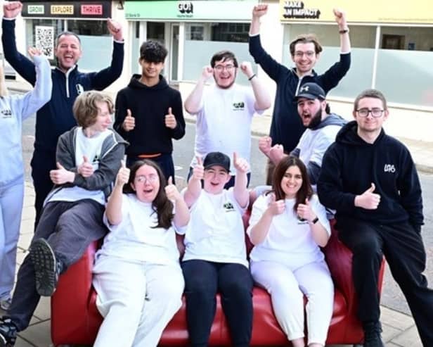 Go Youth Trust youth workers and young people completing the King's Trust employability programme celebrate securing a grant. Pic: Contributed