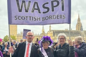 Brian Leishman MP with WASPI women at a London rally. Pic: Contributed