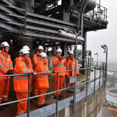 Members of the Scottish Parliament's economy and fair work committee get a brid's eye view of the Ineos site during their visit