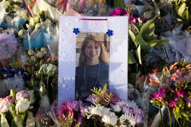 Flowers at memorial to murdered Sarah Everard (Photo by Dan Kitwood/Getty Images)