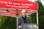 Brian Leishman MP addresses the rally on Saturday. Pic: Michael Gillen