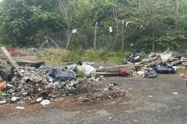 Fly-tipping at Grants opencast site in the Upper Braes. Picture: Contributed