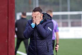 Stenhousemuir v Stirling Albion 15/10/22 League Two Stenny manager Stephen Swift