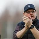 Falkirk manager John McGlynn applauds the fans after the 1-0 win over rivals Dunfermline (Photo: Mark Scates/SNS Group)