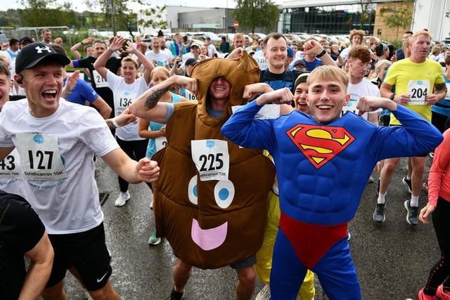 Some competitors swapped running vests for fancy dress.