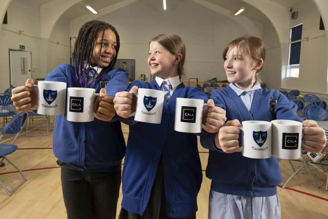 The LPS Blether Cafe launched for the first time last week with P7 pupils inviting the community to join them for a cuppa.  (pic: Chris James)
