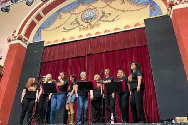 The Bo’ness Belles perform a country set to entertain punters. (Pic: Finlay Godfrey)