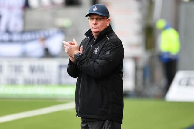 Manager John McGlynn on the touchline for Falkirk against Queen's Park (Photo: Michael Gillen)