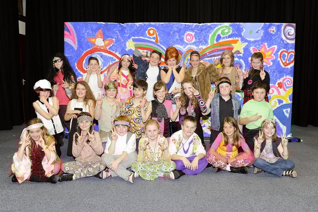 Primary six pupils sang and danced.