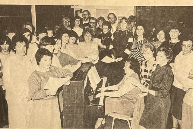 The first rehearsal for LAMP's first production, Oklahoma!, which was staged in October 1985.