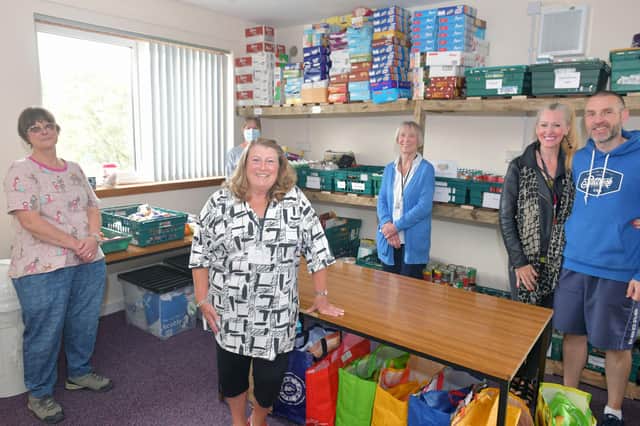 Braes Storehouse Food Bank volunteers have received a £2000 donation from Ineos. Picture: Michael Gillen.