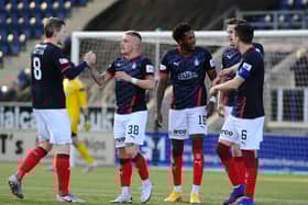Callumn Morrison takes the plaudits after sealing the win on Saturday. Pic by Michael Gillen
