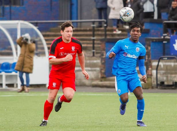 Tiwi Daramola in action for Bo'ness Athletic (Pic by Scott Loudon)