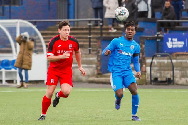 Tiwi Daramola in action for Bo'ness Athletic (Pic by Scott Loudon)