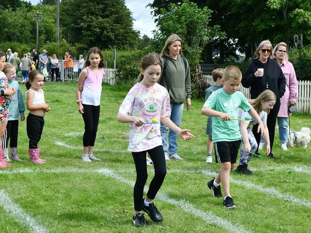 Ready for the egg and spoon race - just one of many events for youngsters.