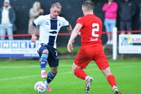 Falkirk's Callumn Morrison pictured during Falkirk's 3-0 pre-season friendly over Bonnyrigg Rose at New Dundas Park on July 4 last year (Pic by Michael Gillen)