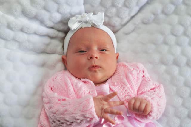 Aleena pictured when she was six weeks old.   Pic: Michael Gillen.