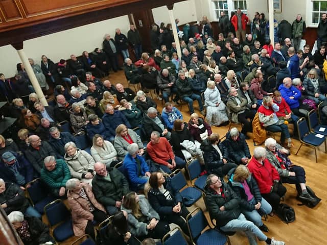 Around 400 People attended the meeting over the future of Bo'ness Rccreation centre. Pic: Contributed