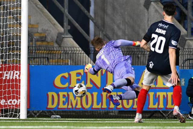 Nicky Hogarth in action for Falkirk against Queen's Park on Friday night (Photo: Michael Gillen)